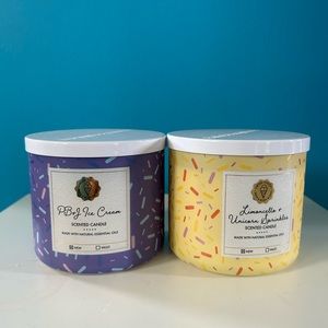 Bath and body works PB&J and Limencello and Unicorn Sprinkles candle